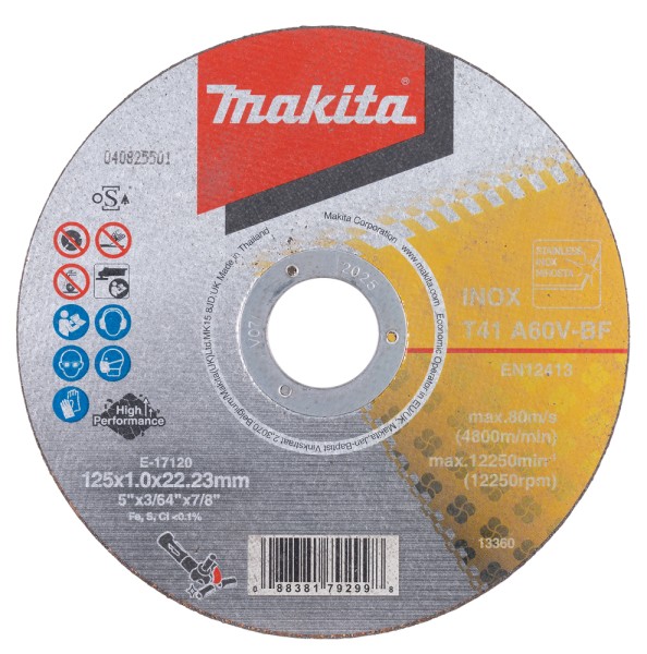 Makita Trennscheiben Set Multimaterial INOX 125 x 1,0 mm - Inhalt 12 Stück - E-17120-12