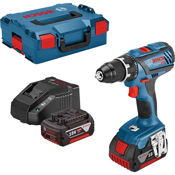 Bosch Bohrschrauber GSR 18V-28, 2 x GBA 18V 3.0Ah, Ladegerät AL1820CV, L-BOXX 136