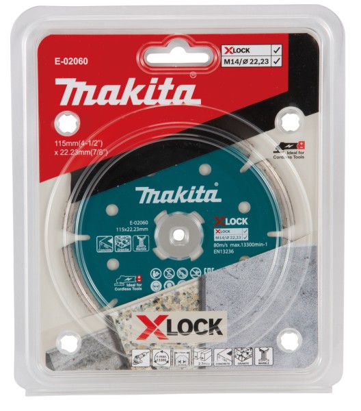 Makita Diamantscheibe 115 mm, 1 Stück - Beton/Granit/Marmor - X-LOCK - E-02060