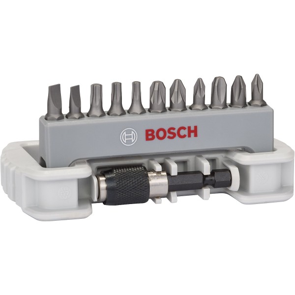 Bosch Schrauberbit-Set Extra-Hart, 11-teilig, PH, PZ, T, S, 25 mm, Bithalter