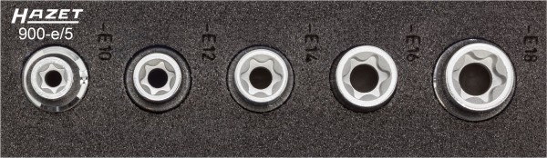 HAZET TORX® Steckschlüssel-Einsatz Satz (1/2 Zoll), Außen TORX® Profil, 5-teilig