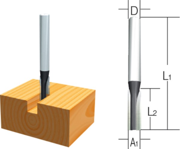 Makita Fräser Nut Zweischneider, 12 mm - D-07892