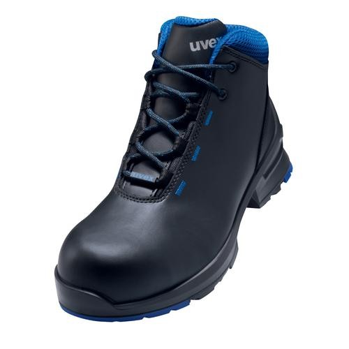 uvex 1 Sicherheitsschuh S3 Stiefel Leder schwarz/blau