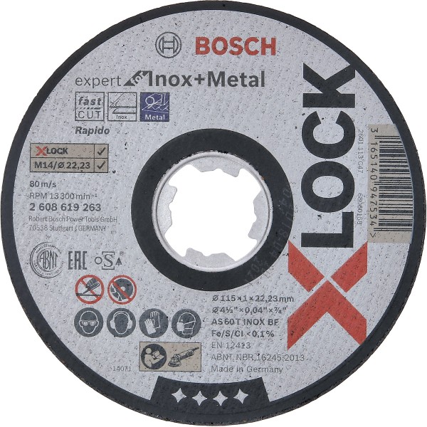 Bosch Trennscheibe X-LOCK gerade Expert for Inox+Metal AS 60 T INOX BF