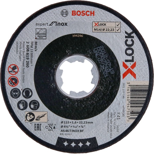 Bosch Trennscheibe X-LOCK gerade Expert for Inox AS 46 T INOX BF