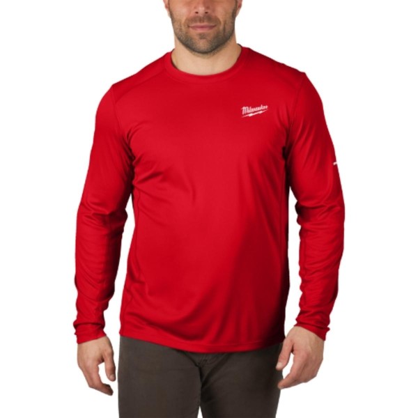 Milwaukee Workskin Langarm-Shirt rot mit UV-Schutz