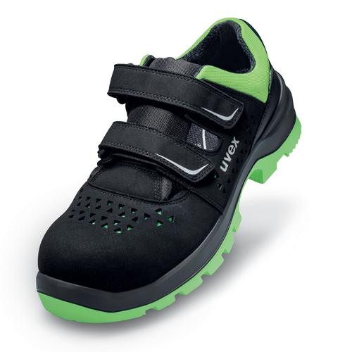 uvex 2 xenova Sicherheitsschuh S1 Sandale gelocht schwarz/grün
