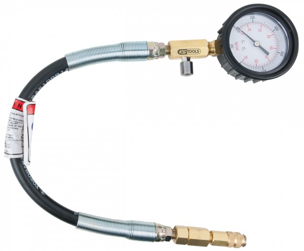 KS Tools Manometer mit Schlauch, 0-1000 psi, Ø 70 mm