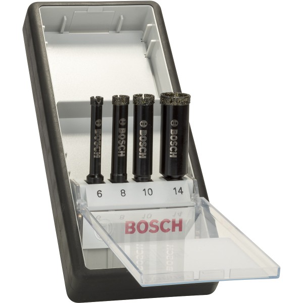 Bosch Diamantnassbohrer-Set Robust Line, 4-teilig, 6 8,10,14 mm