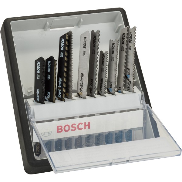 Bosch Stichsägeblatt-Set Robust Line Top Expert, T-Schaft, 10-teilig
