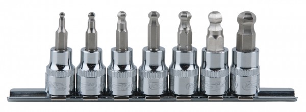 KS Tools 3/8" CHROMEplus Bit-Stecknuss-Satz Innen6kant, Kugelkopf, 7-tlg3-10mm