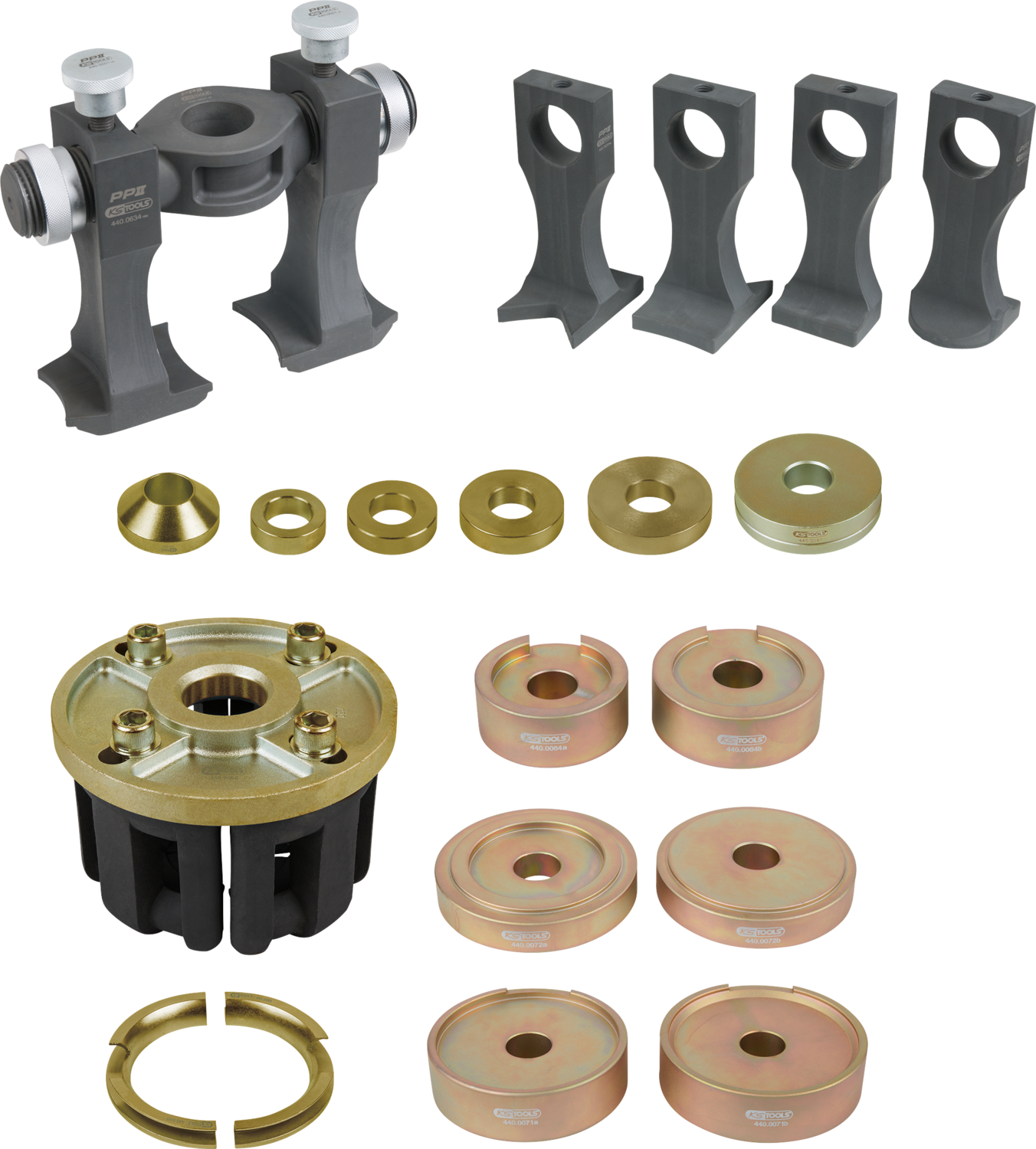 KS Tools Universal-Werkzeug zur geschraubten- und Kompakt-Radlagermontage  und Demontage, 33-tlg, Radlager-Demontage, Achse und Lenkung, KFZ-Spezialwerkzeuge, Werkzeuge
