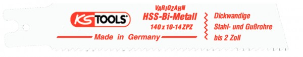 KS Tools Säbelsägeblatt Rems, HSS-Bi-Metall, 140mm, 2,5mm, 5er Pack