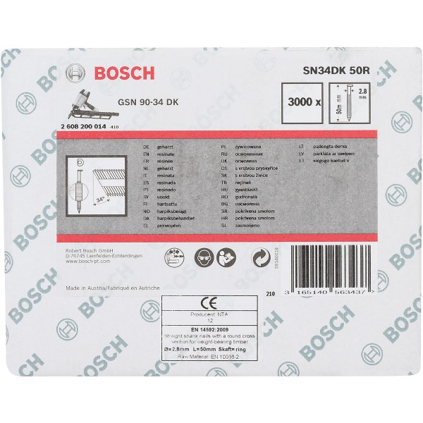Bosch D-Kopf Streifennagel, blank, gerillt