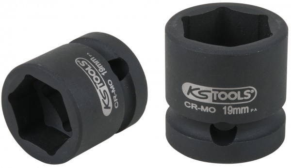 KS Tools 1/2" Sechskant-Kraft-Stecknuss, extra kurz, 19,0 mm