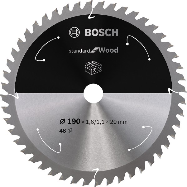 Bosch Akku-Kreissägeblatt Standard for Wood B 190x20 T48