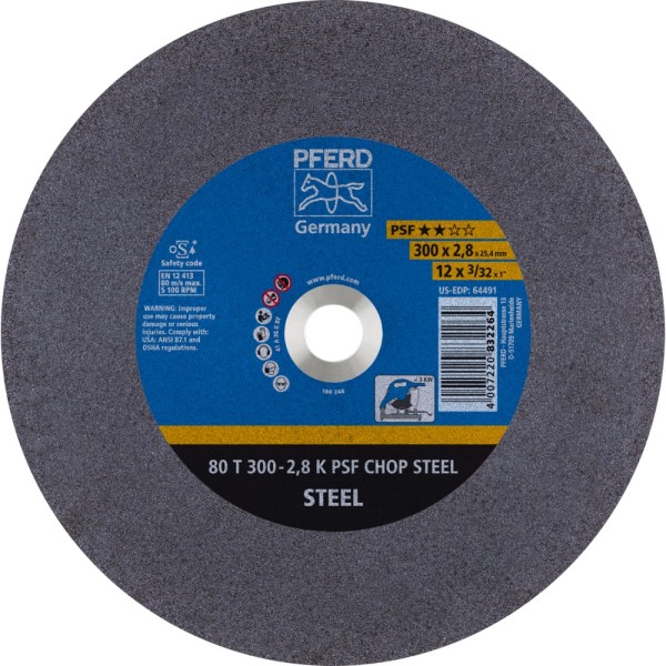 PFERD Trennscheibe Metallkreissäge T Universallinie PSF CHOP STEEL für Stahl
