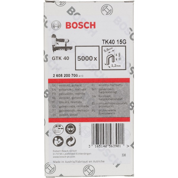 Bosch Schmalrückenklammer, 5,8 mm, 1,2 mm, verzinkt, 5000er-Pack