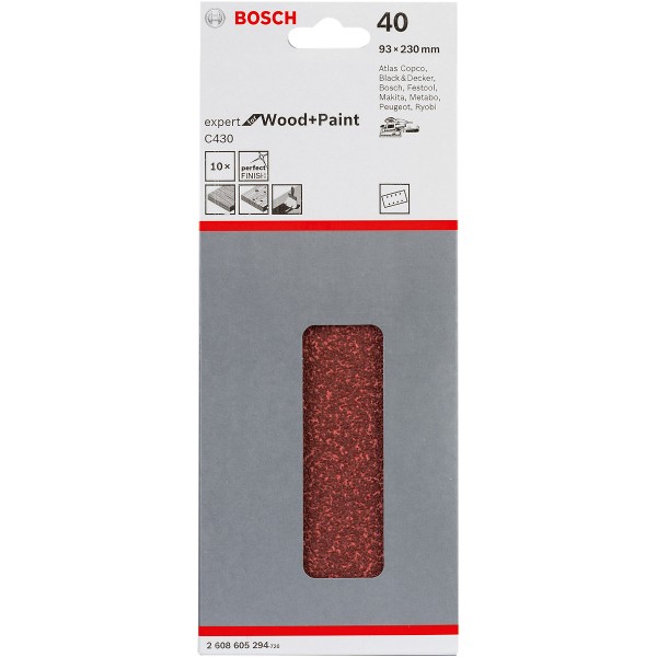 Bosch Schleifblatt C430 für Schwingschleifer 93x230 mm 8-Lochung