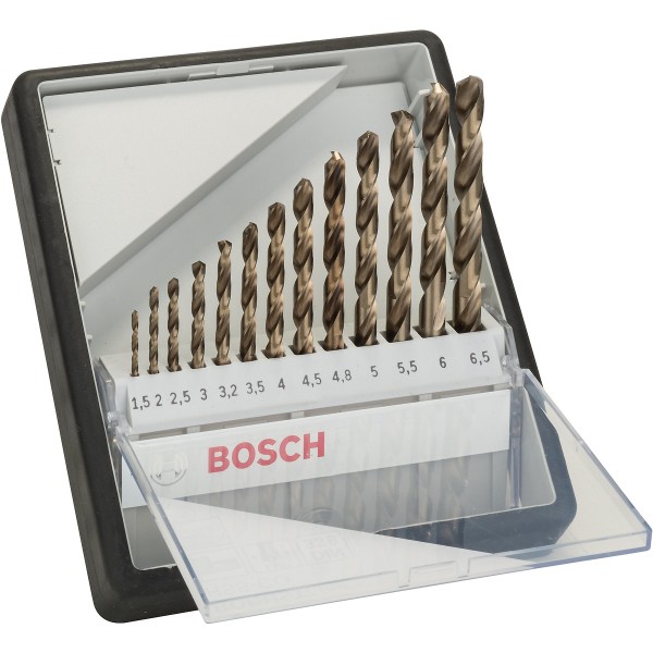 Bosch Metallbohrer-Set Robust Line HSS-Co, DIN 135, 135°, 13-teilig, 1,5 - 6,5