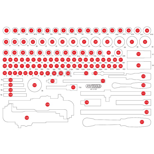 KS Tools Leere Schaumstoffeinlage zu 811.1137