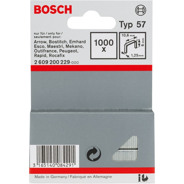 Bosch Flachdrahtklammer Typ 57, Breite (mm): 10,6, Dicke (mm): 1,25