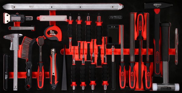 KS Tools Hammer- - Meißel- - und Messwerkzeug-Satz in Schaumstoffeinlage, 36-tlg
