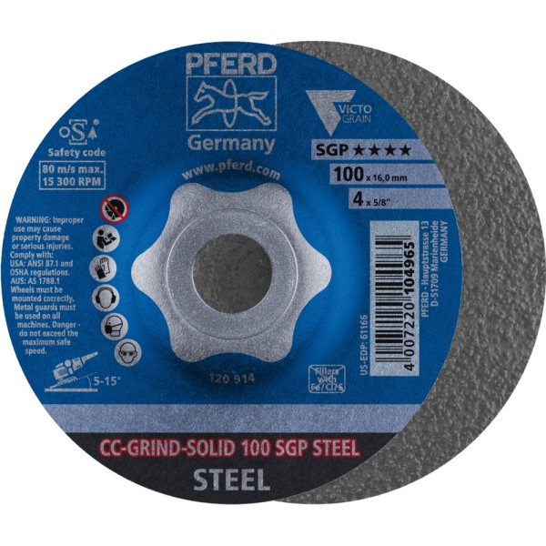 PFERD CC-GRIND-SOLID Schleifscheibe Speziallinie SGP STEEL für Stahl