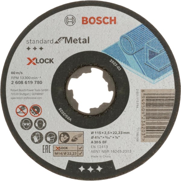 Bosch X-LOCK Standard for Metal Trennscheibe gerade