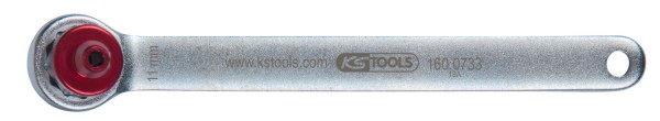 KS Tools Bremsen-Entlüftungsschlüssel, extra kurz, 11 mm, rot
