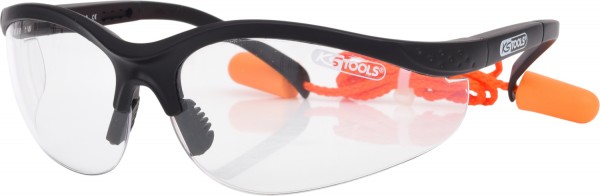 KS Tools Schutzbrille-transparent, mit Ohrstöpsel