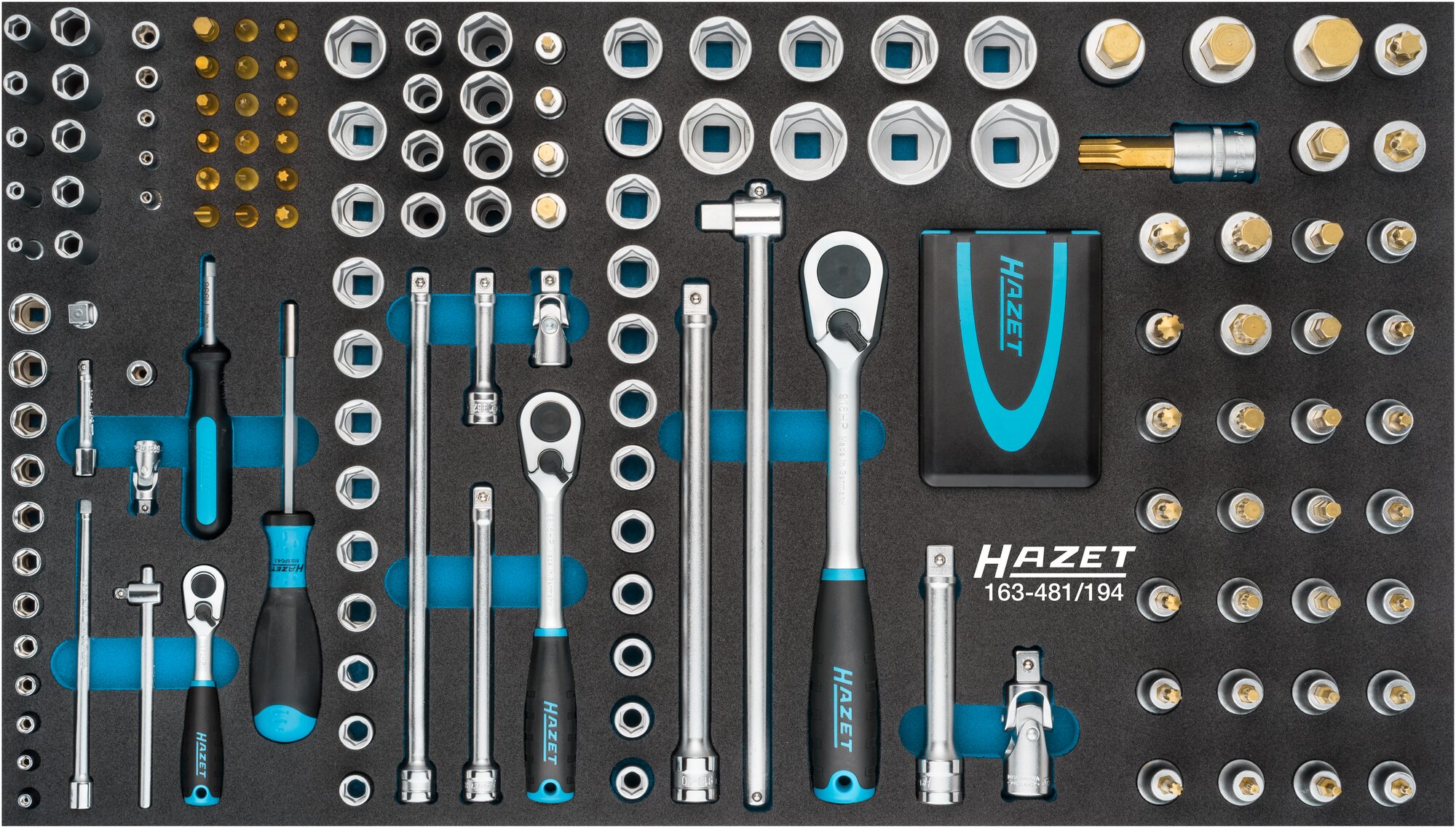 HAZET Steckschlüssel-Satz Einlage 194-teilig, Einlagen mit Werkzeug, Werkstattwägen, Werkzeugaufbewahrung, Werkzeuge