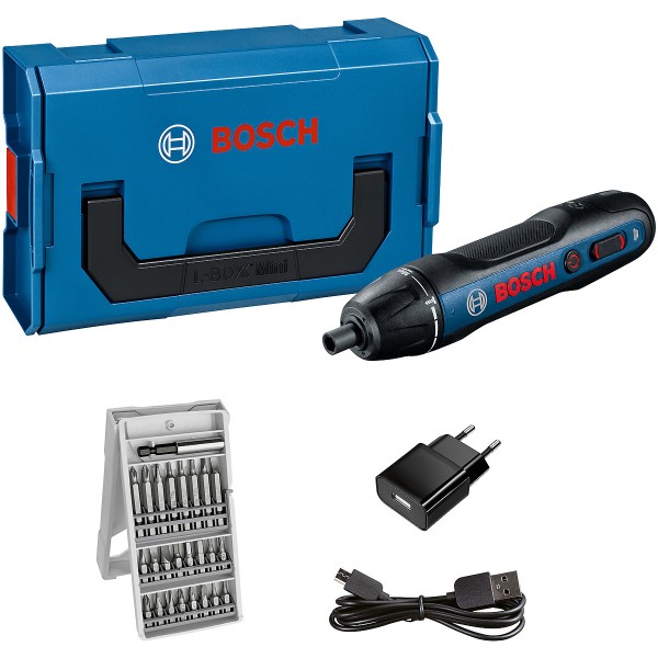 Bosch Akku-Schrauber Bosch GO, Bit-Set 25-tlg., Schrauberbit PH2, Ladegerät, L-BOXX