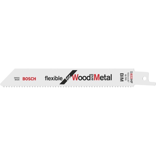 Bosch Säbelsägeblatt S 922 HF, Flexible for Wood and Metal, 150 mm