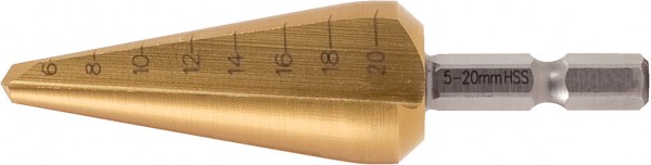 KS Tools HSS-TiN Blechschälbohrer-Bit, Ø 5-20mm