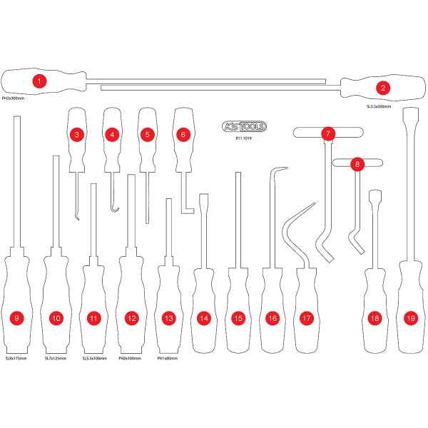 KS Tools Leere Schaumstoffeinlage zu 811.1019