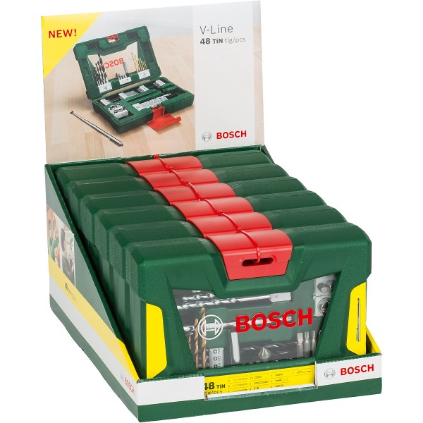 Bosch V-Line Box, Bohrer- und Bit-Set, 48-teilig, Magnetstab