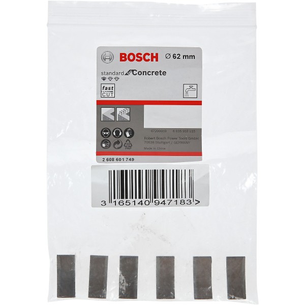 Bosch Segmente für Diamantbohrkronen 1 1/4 Zoll UNC Standard for Concrete 6, 10 mm