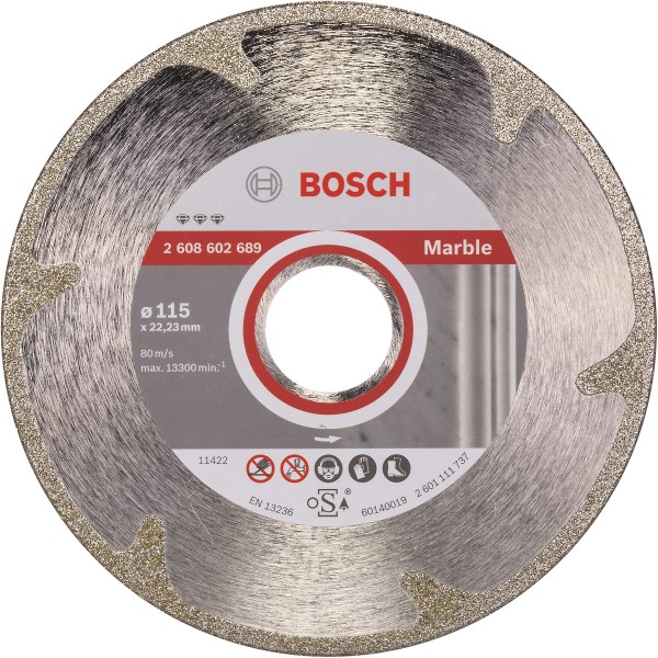 Bosch Diamanttrennscheibe Best for Marble, Bohrungsdurchmesser (mm):22.23, Segmenthöhe (mm):3, Schnittbreite (mm):2.2