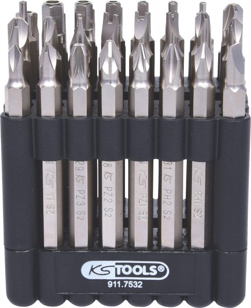 KS Tools 1/4" Bit-Satz, 75mm, 32-tlg mit Sicherheitsbits
