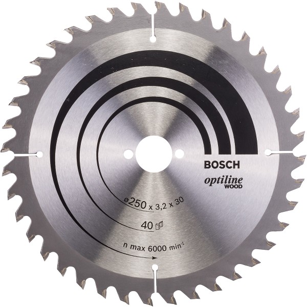 Bosch Kreissägeblatt Optiline Wood für Handkreissägen ø 250 mm