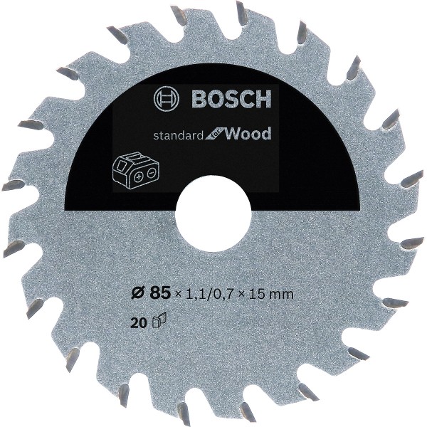 Bosch Akku-Kreissägeblatt Standard for Wood H 160x20 T12, ø außen: 85 mm