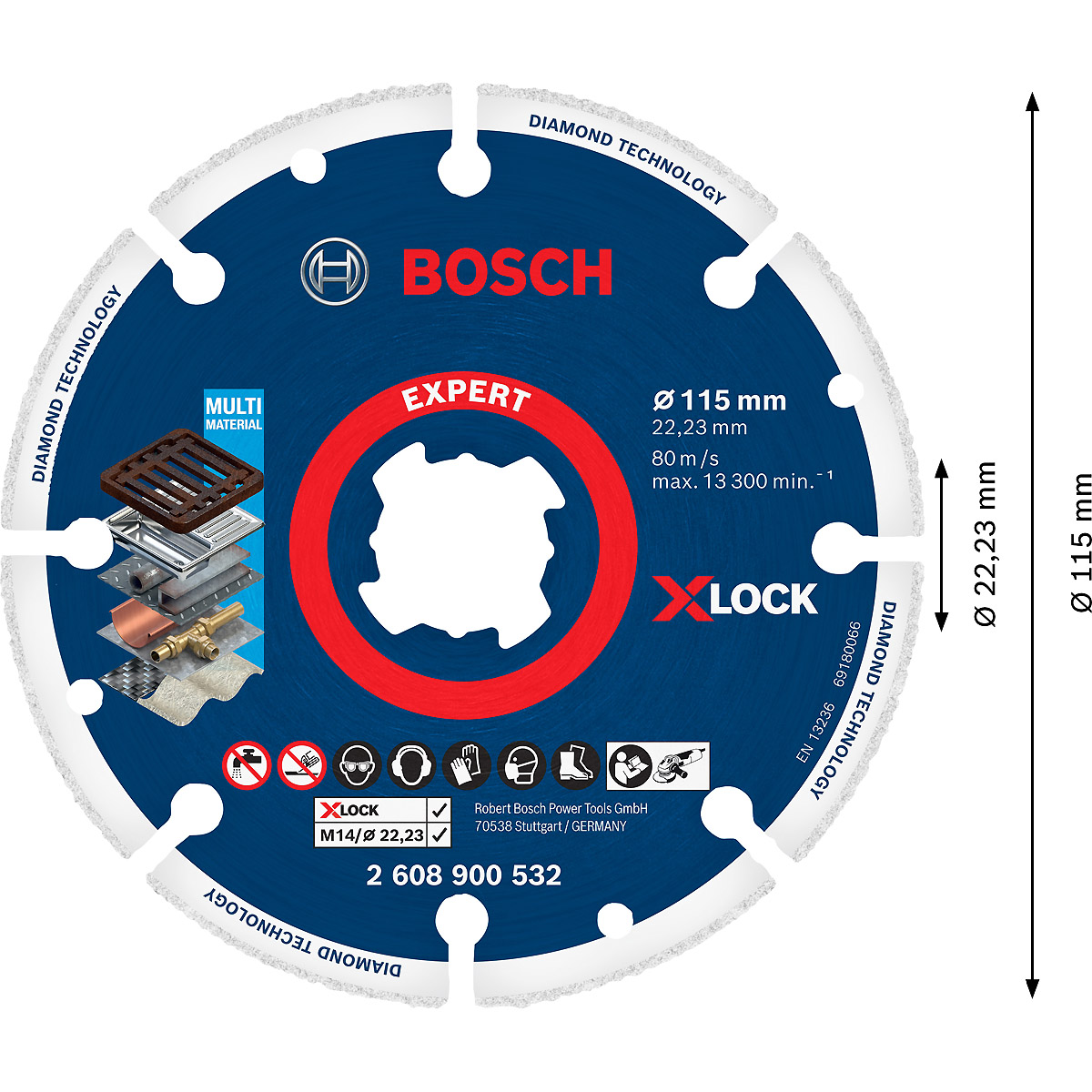 X-LOCK for | | | Bosch | Diamanttrennscheibe Steintrenntechnik Werkstatt Diamant-Trennscheiben Metal Deine tuulzone Best
