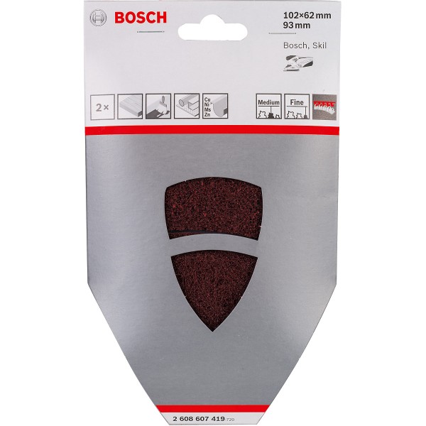 Bosch Reinigungsvlies-Set für Multischleifer, 2-teilig, Klett, 102 x 62, 93 mm