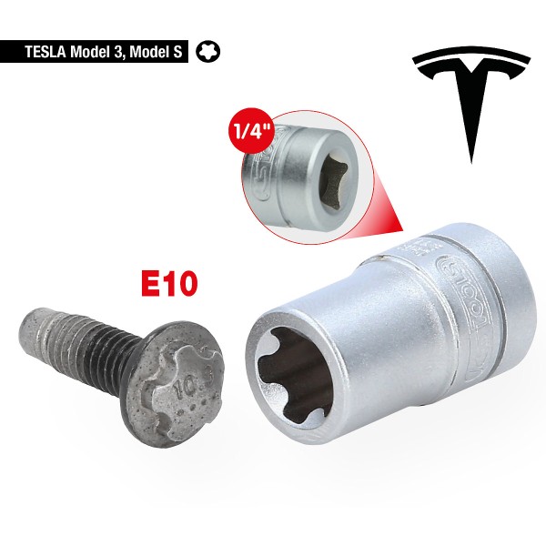 KS Tools 1/4" Spezial-Profil-Stecknuss für Tesla, E10