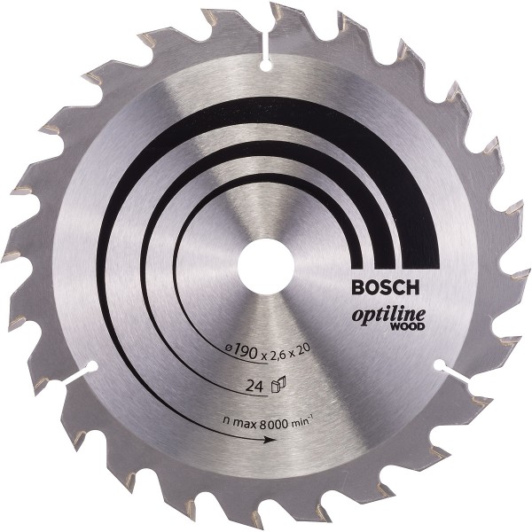 Bosch Kreissägeblatt Optiline Wood für Handkreissägen ø 190 mm, 20 mm Bohrung